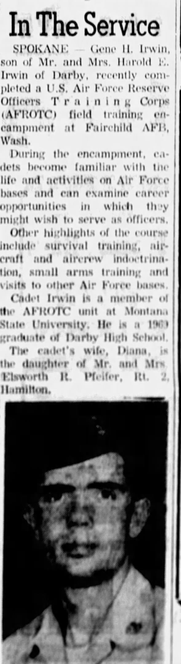 Gene Irwin AFROTC U.S. Air Force field training 19 AUG 1971